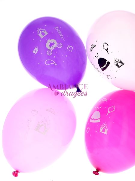 Ballons Princesse x 8, Décoration Anniversaire - Ambiancedragées