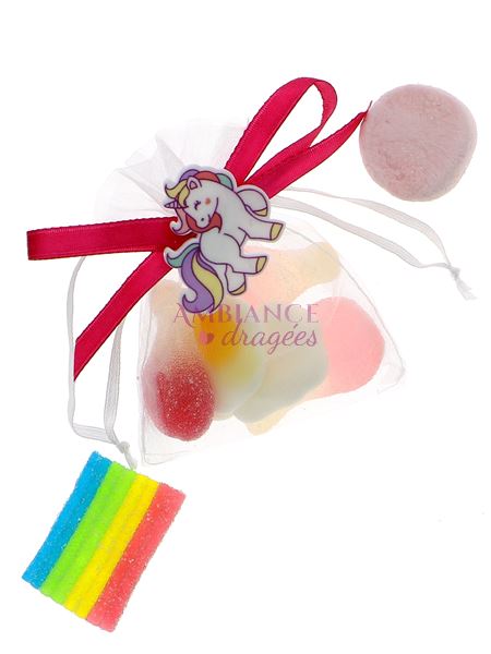 Sachet bonbons licorne, contenant bonbon, anniversaire