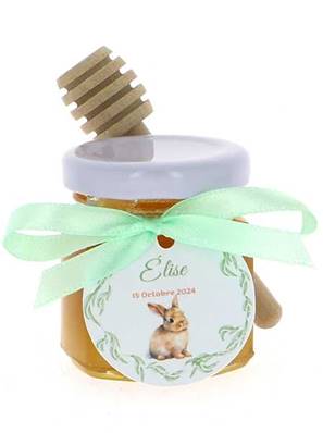 Mini Pot de Miel Personnalisé Lapin